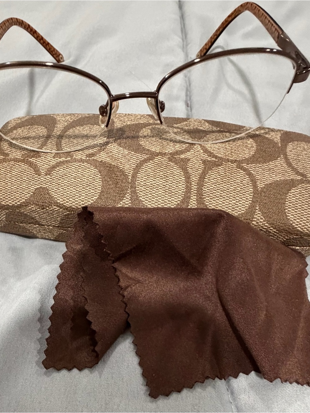 Coach Brown Rimless Women’s Glasses with Signature Case
